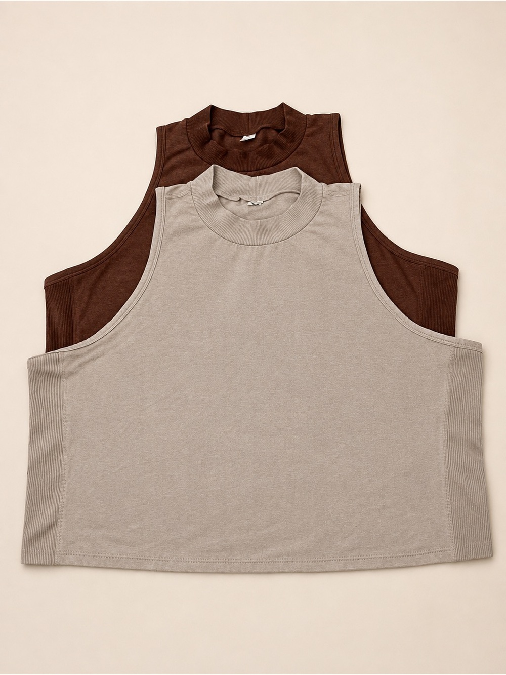 Cozecore Women’s Sleeveless Mock Neck Tops 2-Piece Bundle Size XXL